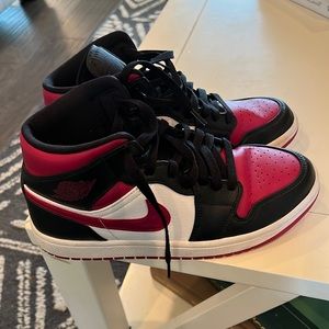 Jordan 1, Red, black, white. Worn only a couple times and out grew.  Kept clean.